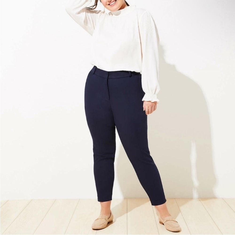 LOFT Marisa Skinny Ankle Navy Blue Pants Size 20